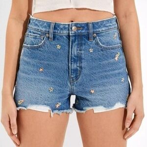 American Eagle Embroidered Floral Mom Shorts Women’s Size 000